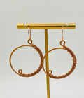 Handcrafted Copper Wire Wrapped Open Hoop Earrings