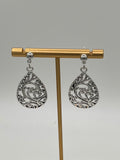 Silver Filigree Teardrop Earrings