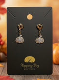 Crystal Pumpkin Dangle Earrings – Gold-Tone Fall Earrings