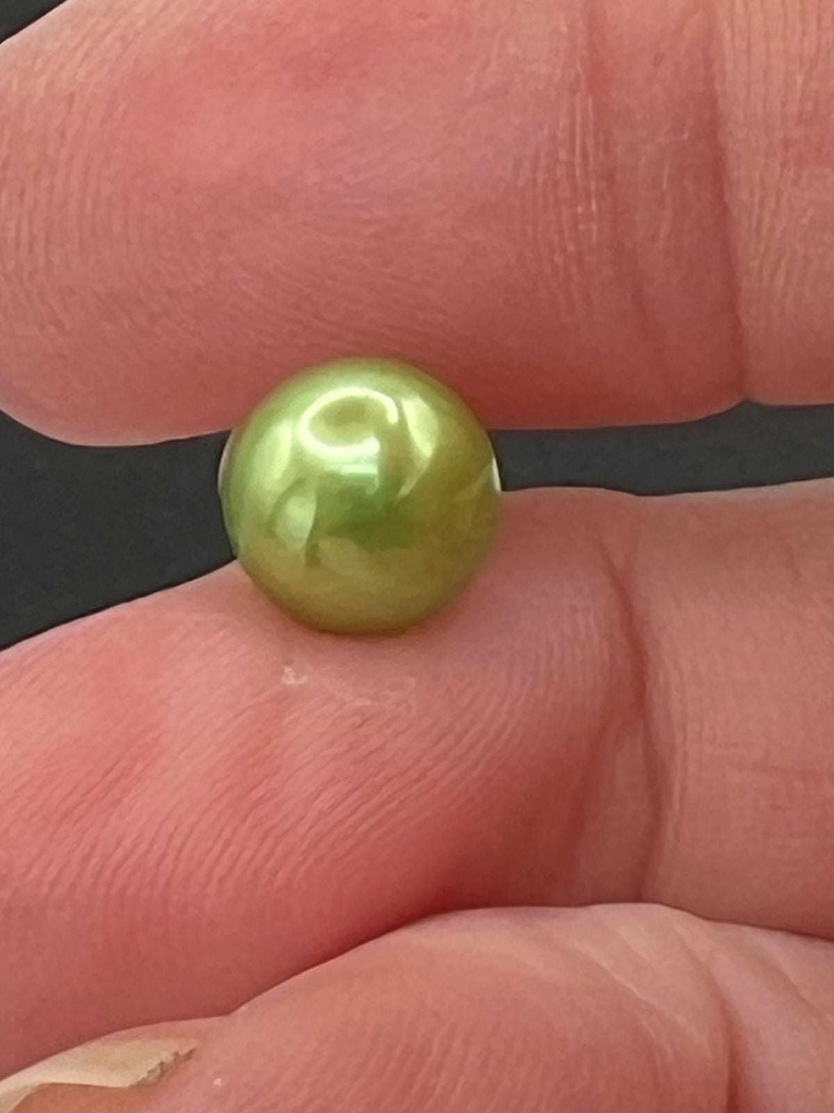 Green Freshwater Pearl Stud Earrings in Gold Filled over Sterling Silver