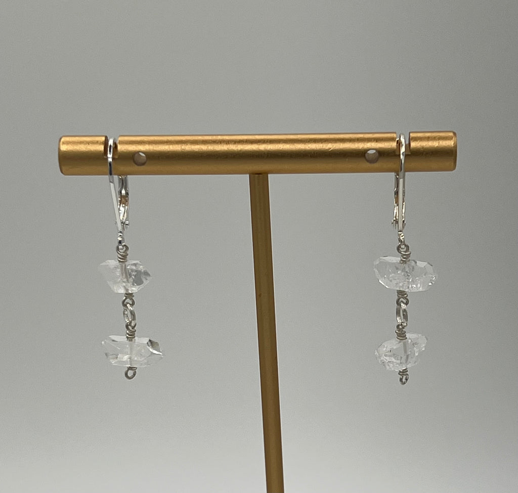 Herkimer Diamond Sterling Silver Dangle Earrings