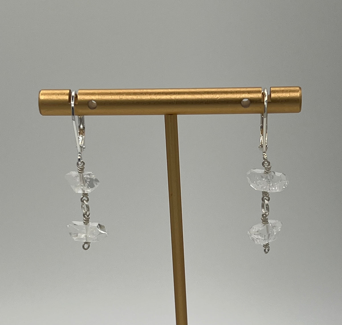 Herkimer Diamond Sterling Silver Dangle Earrings