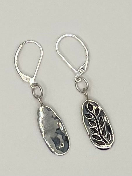 Sterling Silver Leaf Dangle Earrings