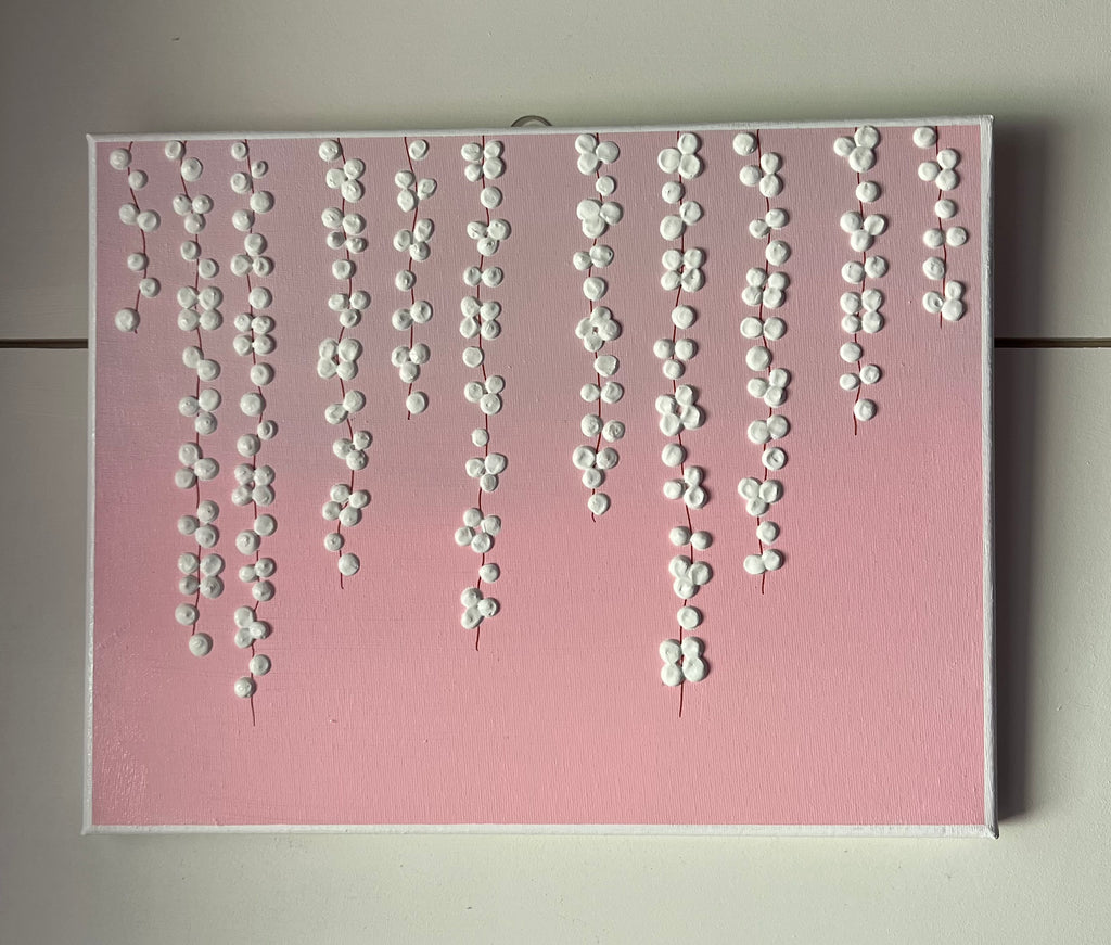 Blushing Petals – Textured Floral Acrylic Painting (11x14)