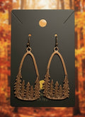 Antique Bronze Forest Dangle Earrings – Pine Tree Woodland Earrings