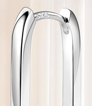 Sterling Silver Oval Hoop Earrings – Modern Minimalist Hoops