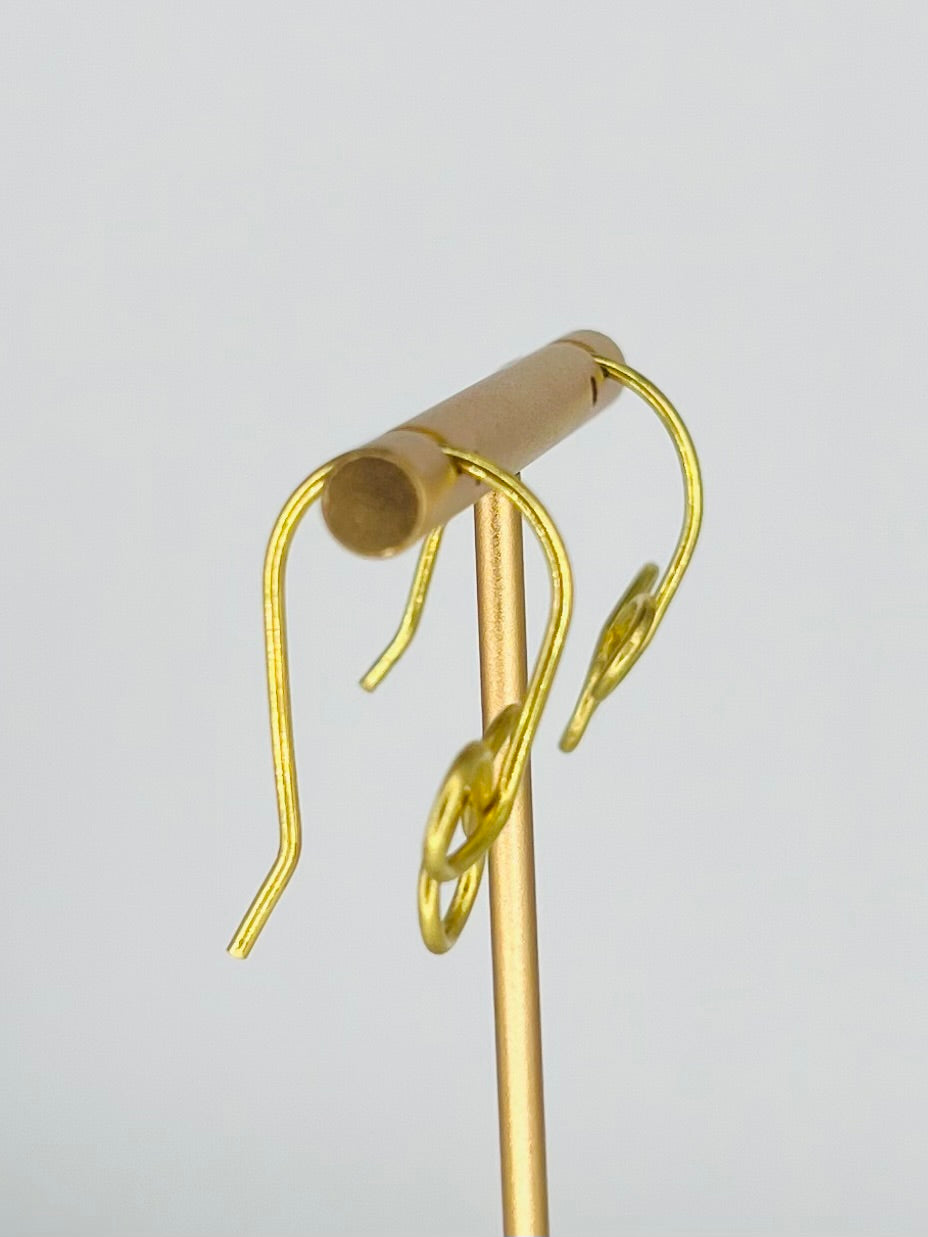 Gold Tone Twisted Wire Drop Earrings
