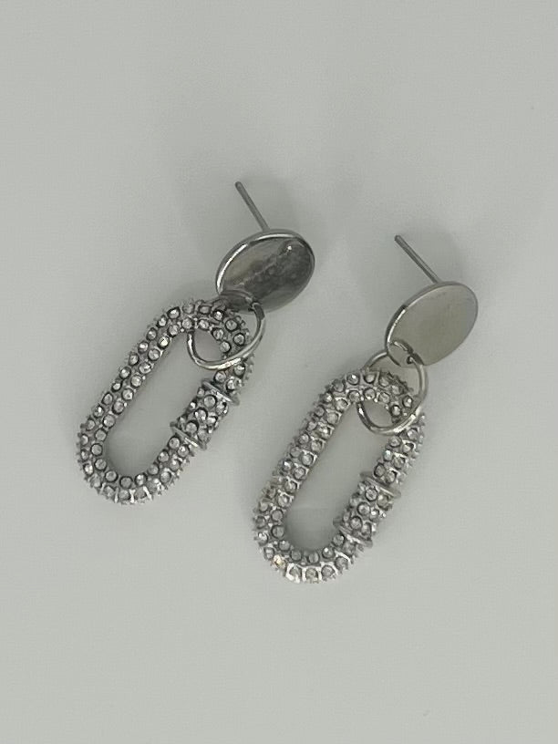 Carabiner Clasp Crystal Earrings