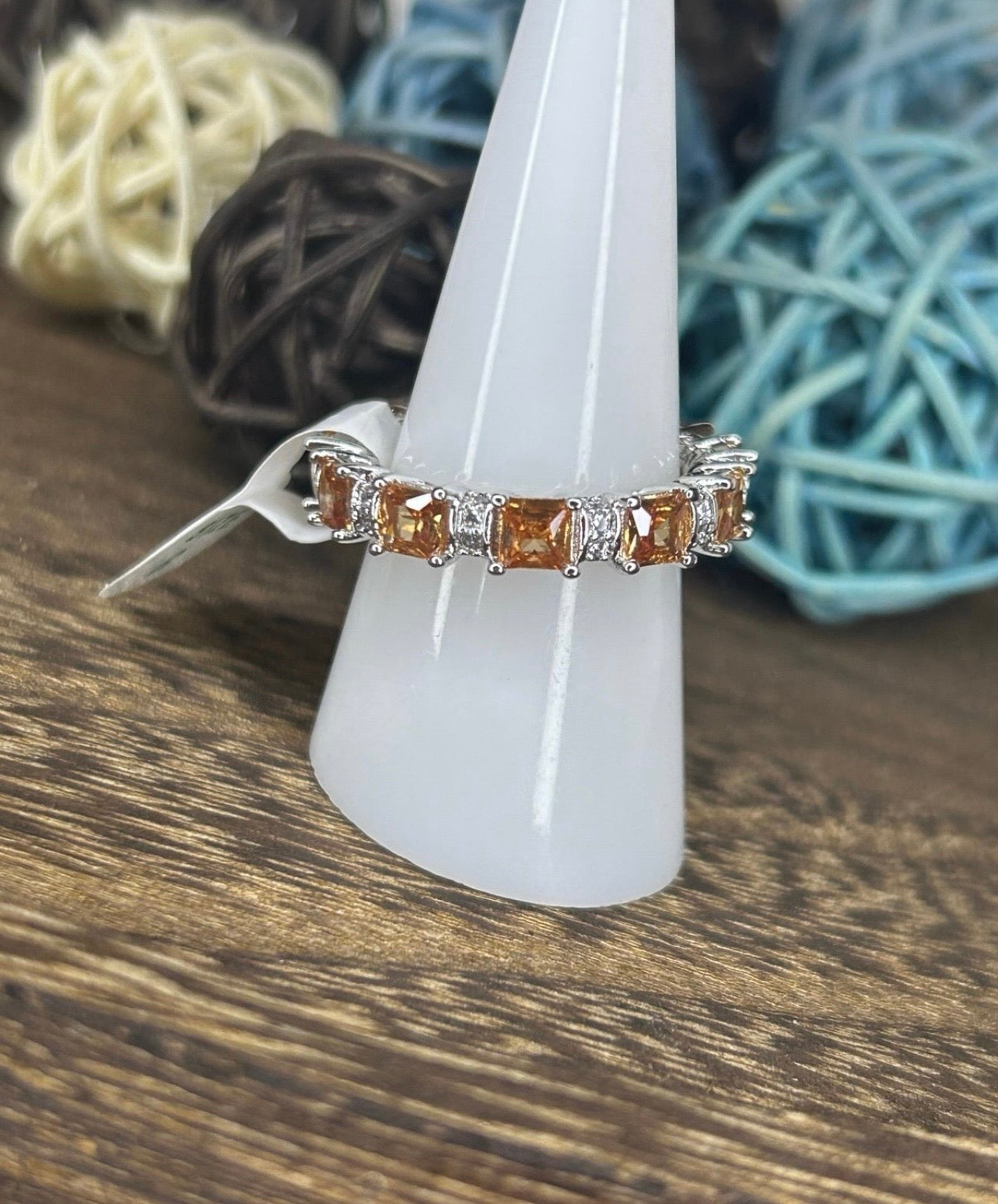 Smoky Topaz Cubic Zirconia Ring