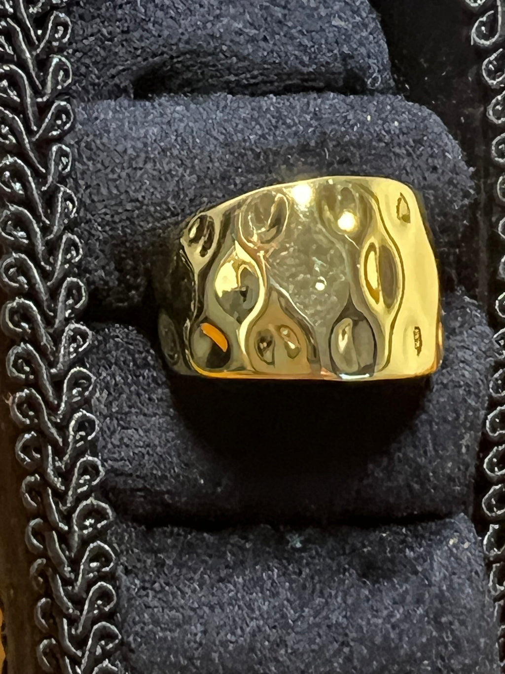 18K Gold-Filled Hammered Statement Ring - Golden Harvest Collection