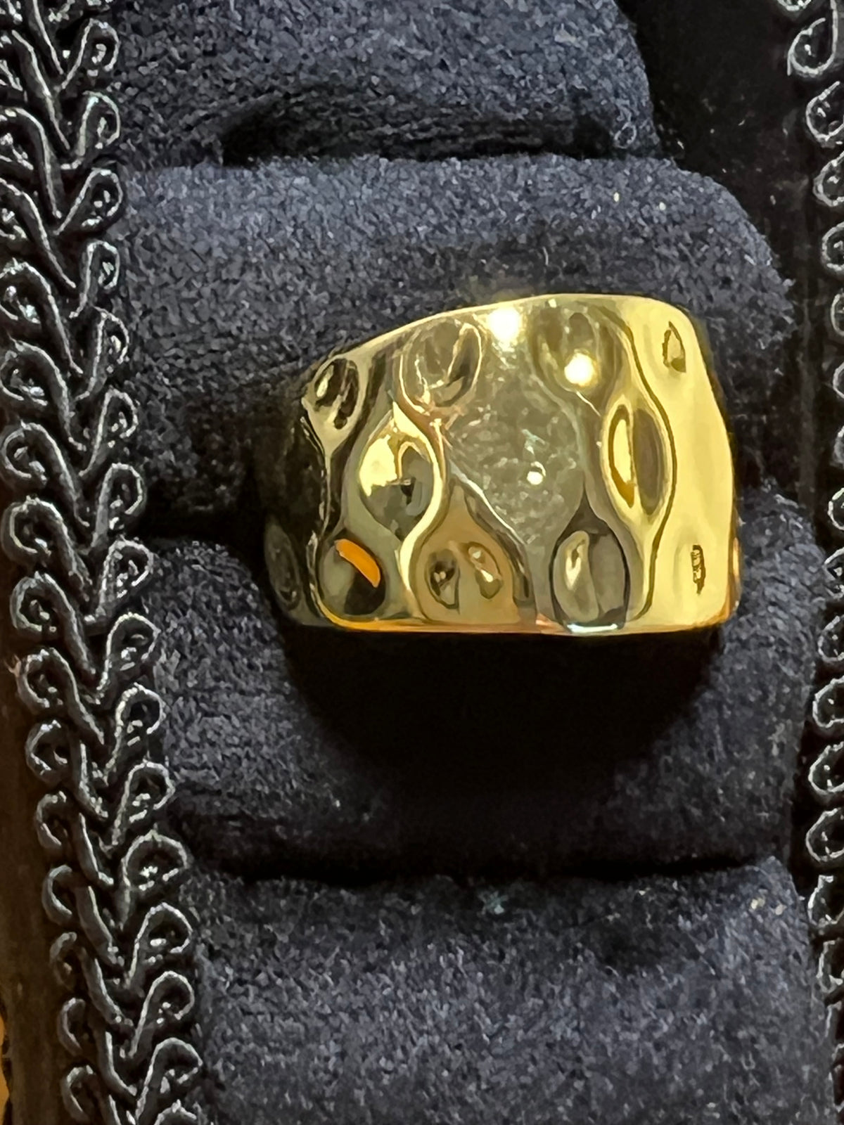 18K Gold-Filled Hammered Statement Ring - Golden Harvest Collection