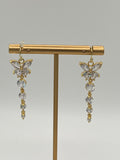 Elegant Gold & Crystal Layered Butterfly Dangle Earrings