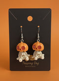 Pumpkin Skeleton Dangle Earrings – Halloween Novelty Earrings