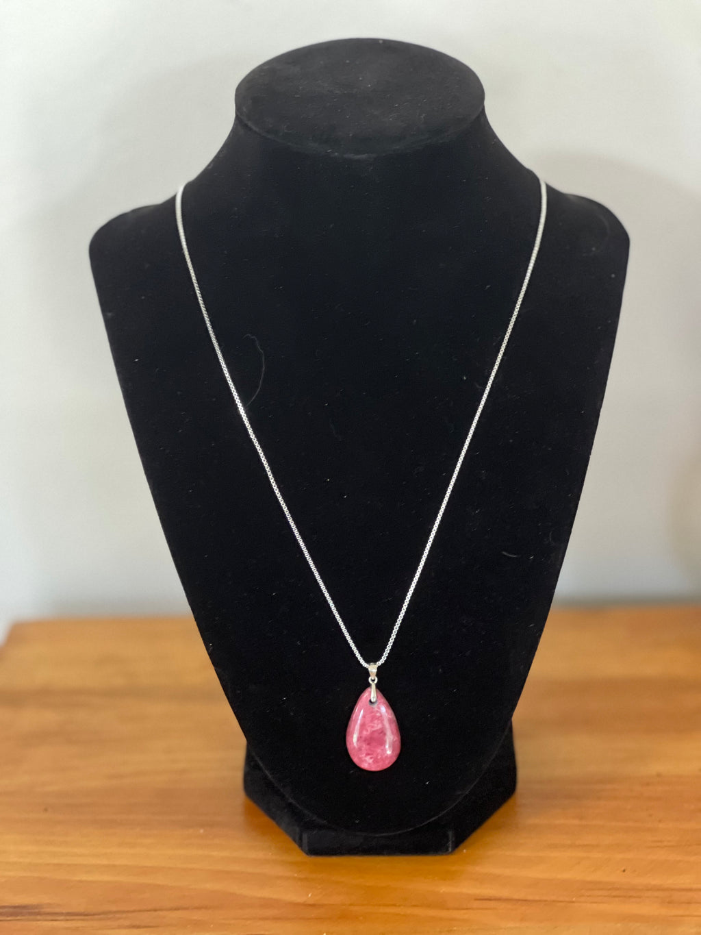Genuine Russian Thulite Sterling Silver Necklace