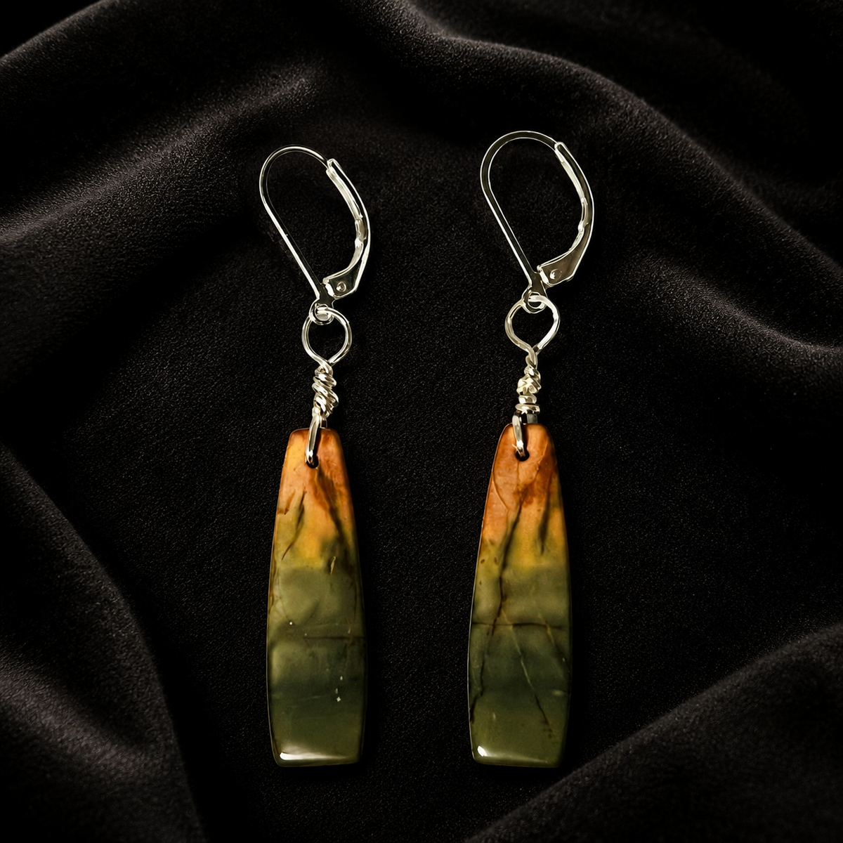 Sterling Silver Cherry Creek Jasper Dangle Earrings