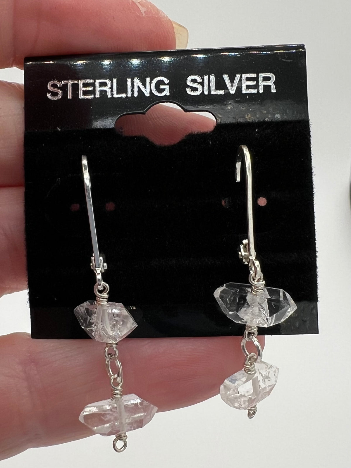Herkimer Diamond Sterling Silver Dangle Earrings