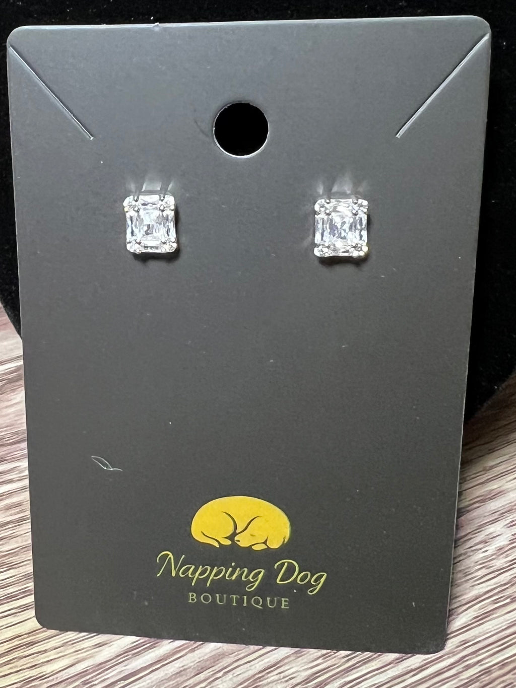 Sterling Silver Cubic Zirconia Round & Emerald Cut Stud Earrings