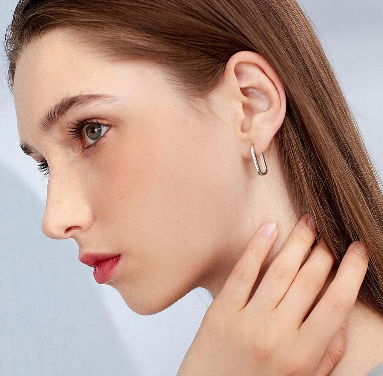 Sterling Silver Oval Hoop Earrings – Modern Minimalist Hoops