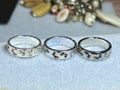 Sterling Silver Crystal Butterfly Band Ring – Size 7 (Pink, Clear or Blue)
