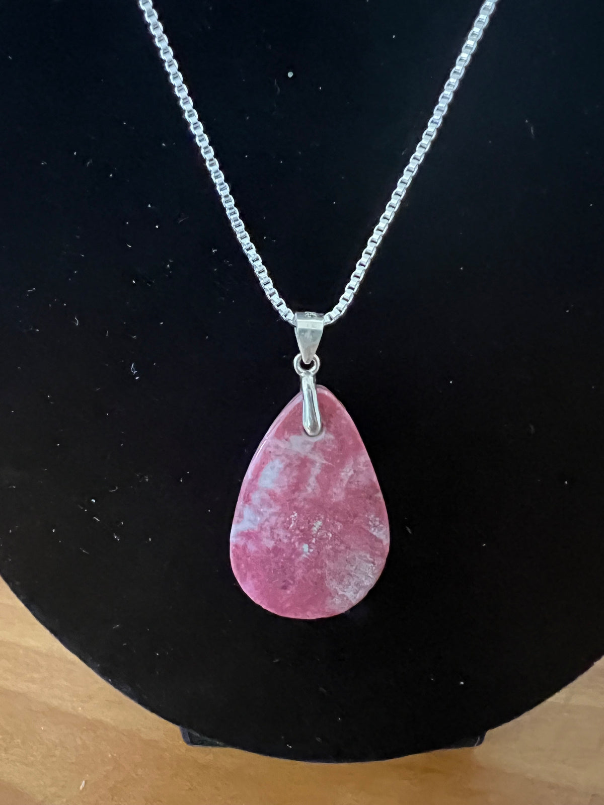 Genuine Russian Thulite Sterling Silver Necklace