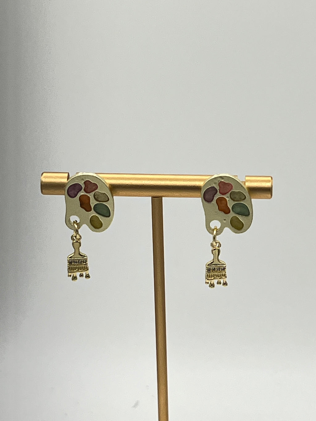 Artist Palette & Paintbrush Earrings