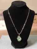 Stainless Steel Green Butterfly Pendant Necklace