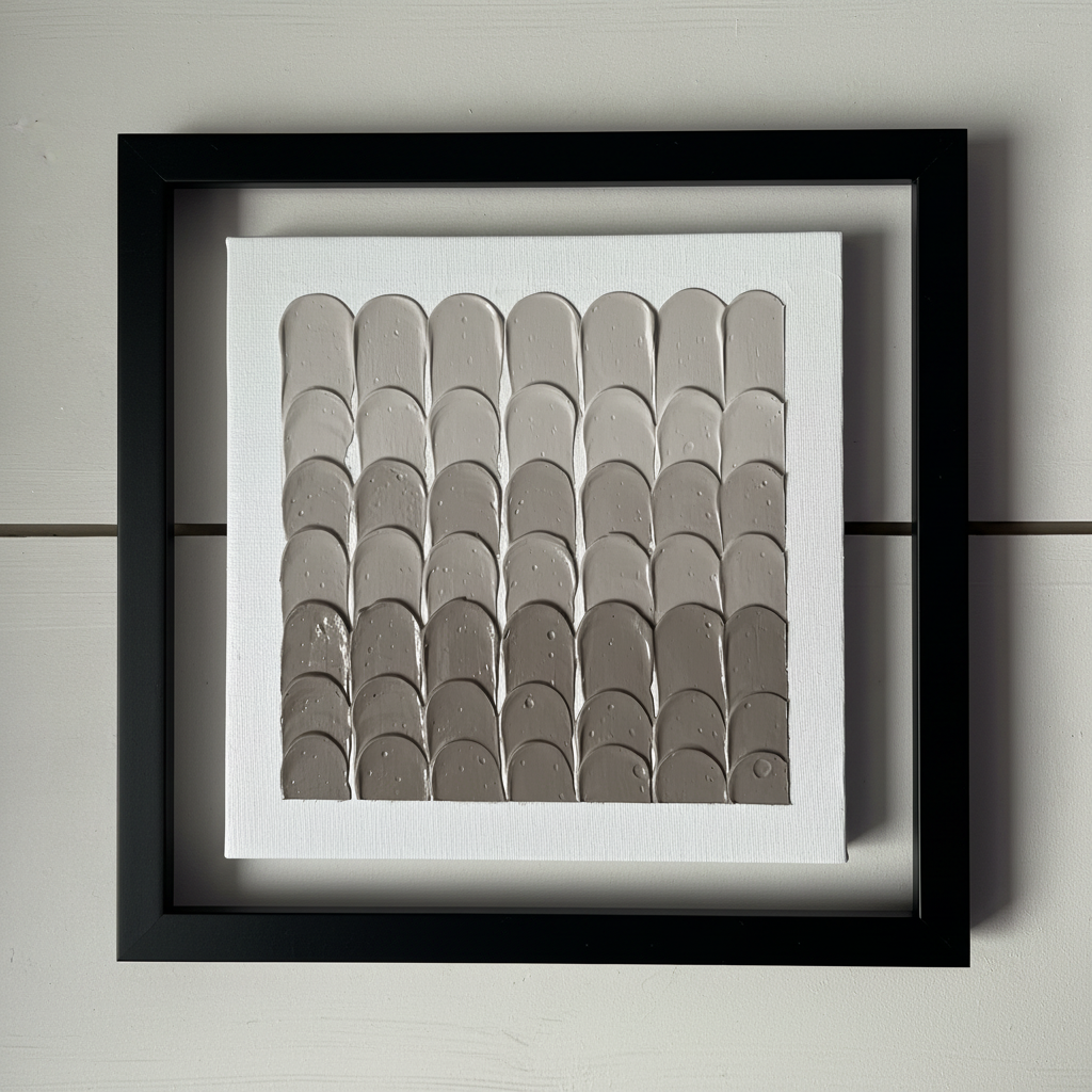 Textured Neutral Acrylic Painting – 8x8” Modern Minimalist Wall Art (Ready to Hang)