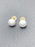 White Freshwater Pearl Stud Earrings in Gold Filled Over Sterling Silver