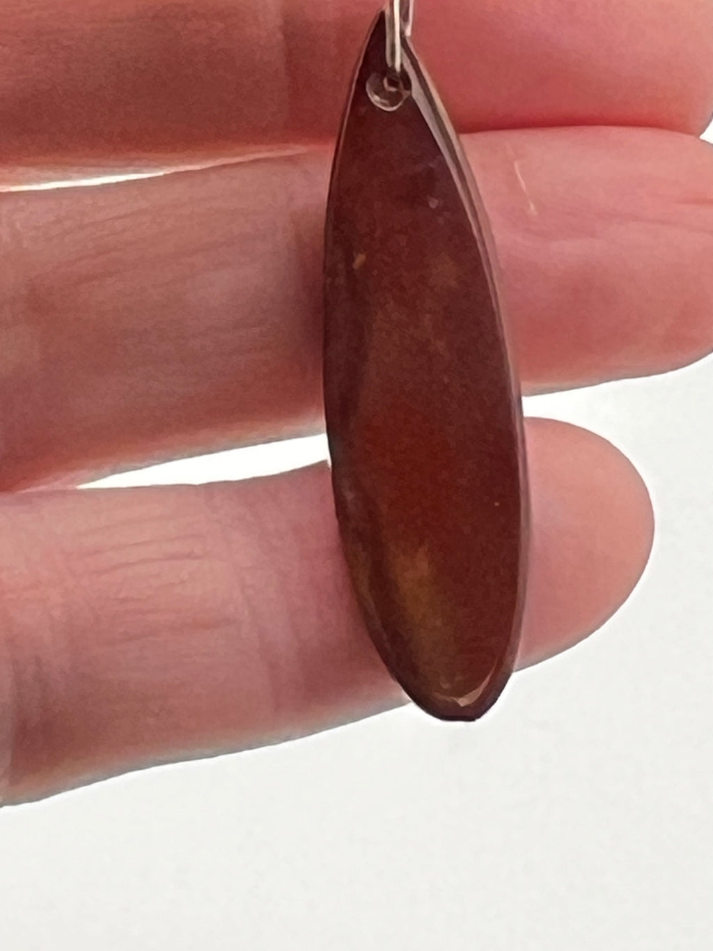 Red Jasper & Brushed Silver Leaf Dangle Earrings