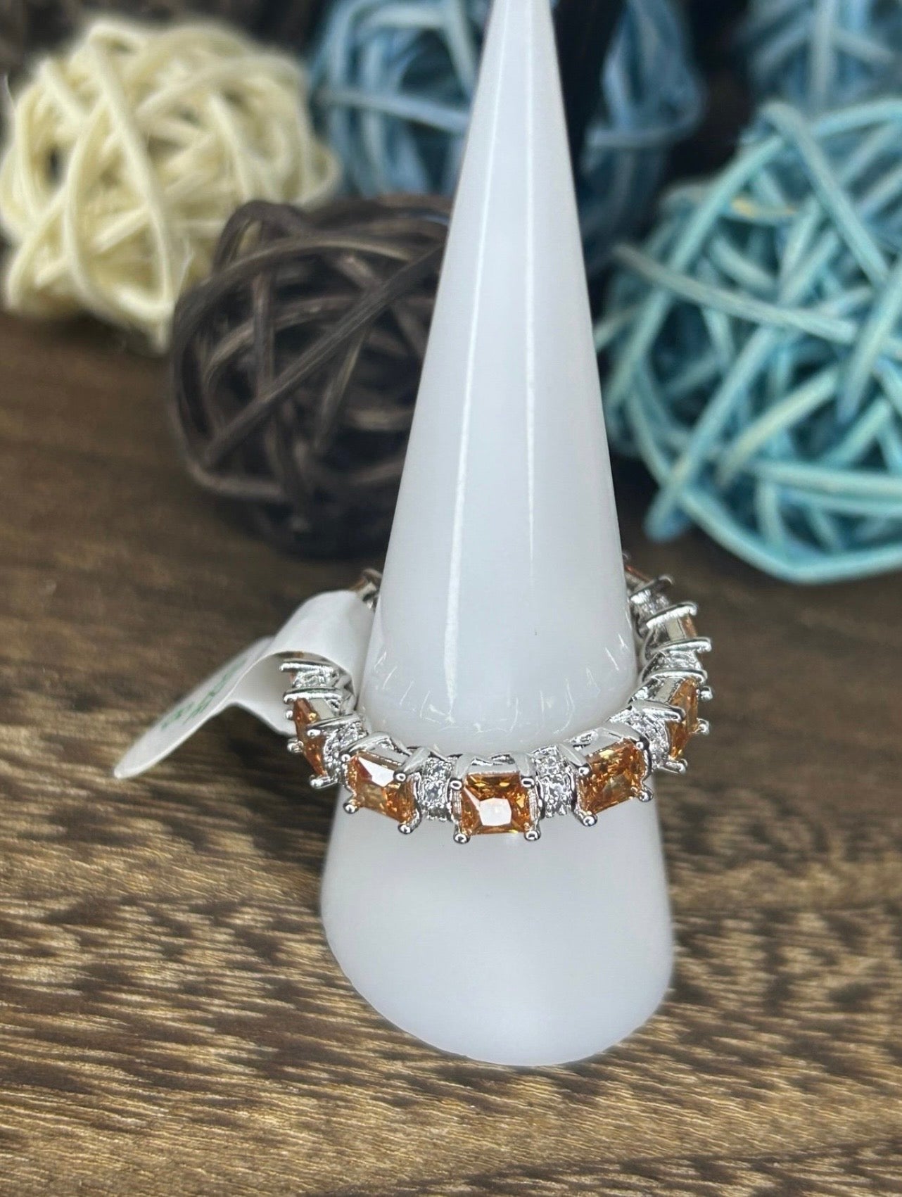 Smoky Topaz Cubic Zirconia Ring