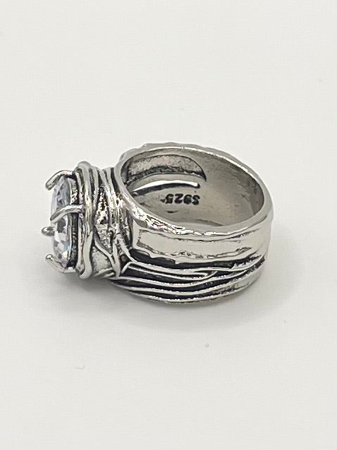 Sterling Silver Cubic Zirconia Statement Ring