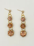 Pink Champagne Crystal Drop Earrings