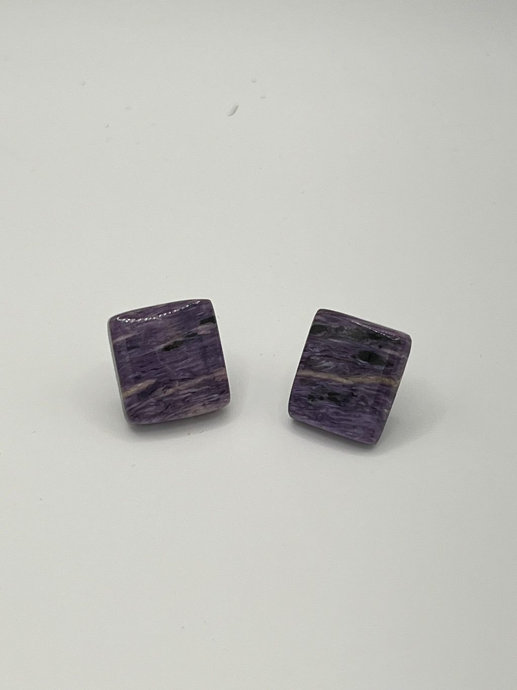 Genuine Russian Charoite Stud Earrings