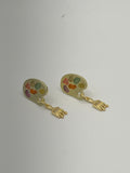 Artist Palette & Paintbrush Earrings