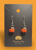Orange Pumpkin Dangle Earrings