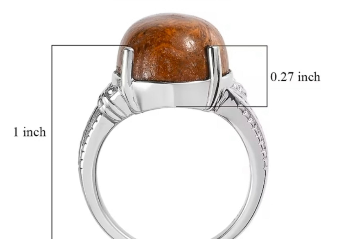 Script Stone 9.65 CTW Solitaire Ring in Stainless Steel - Sizes 7 and 9