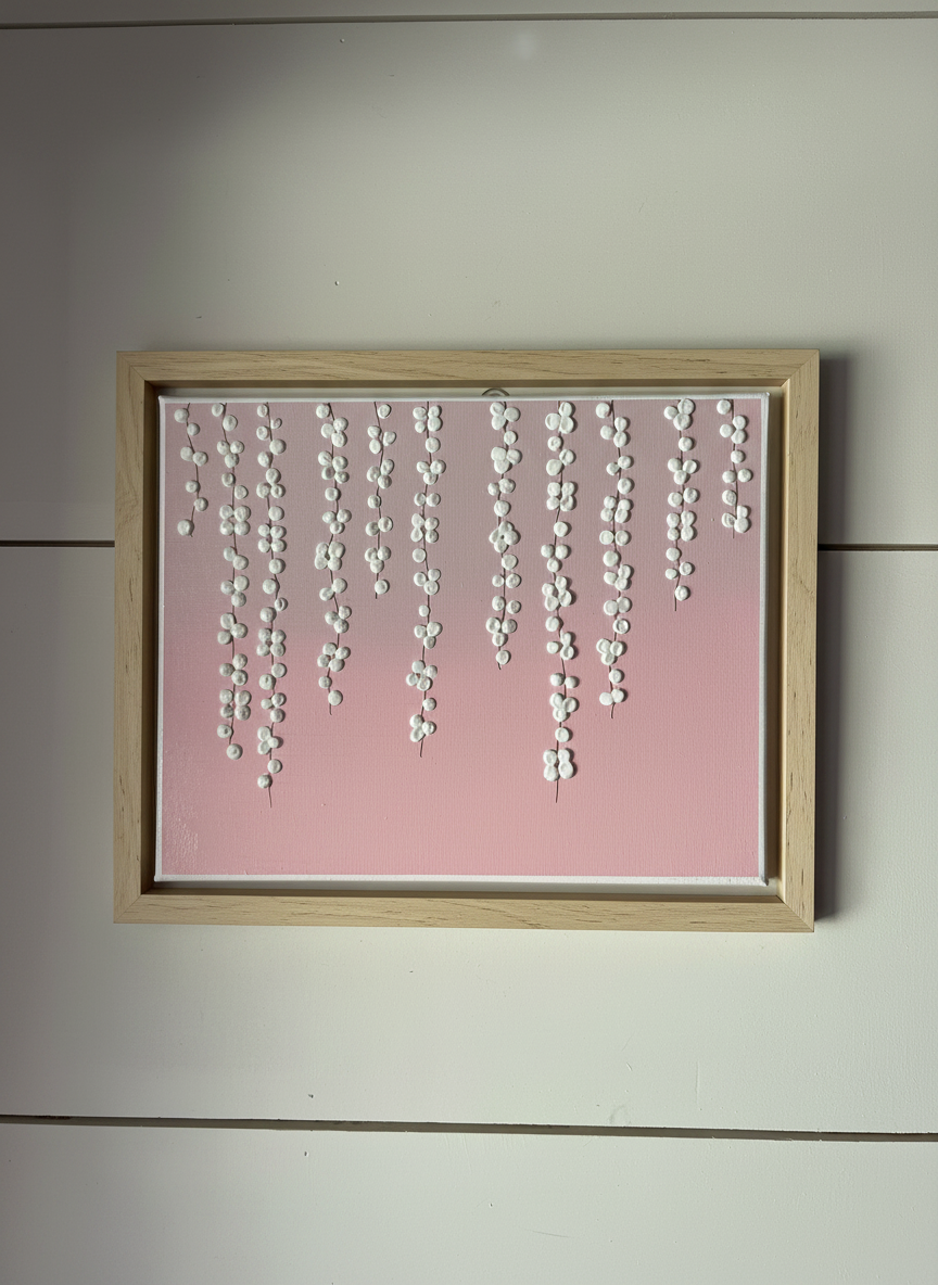 Blushing Petals – Textured Floral Acrylic Painting (11x14)