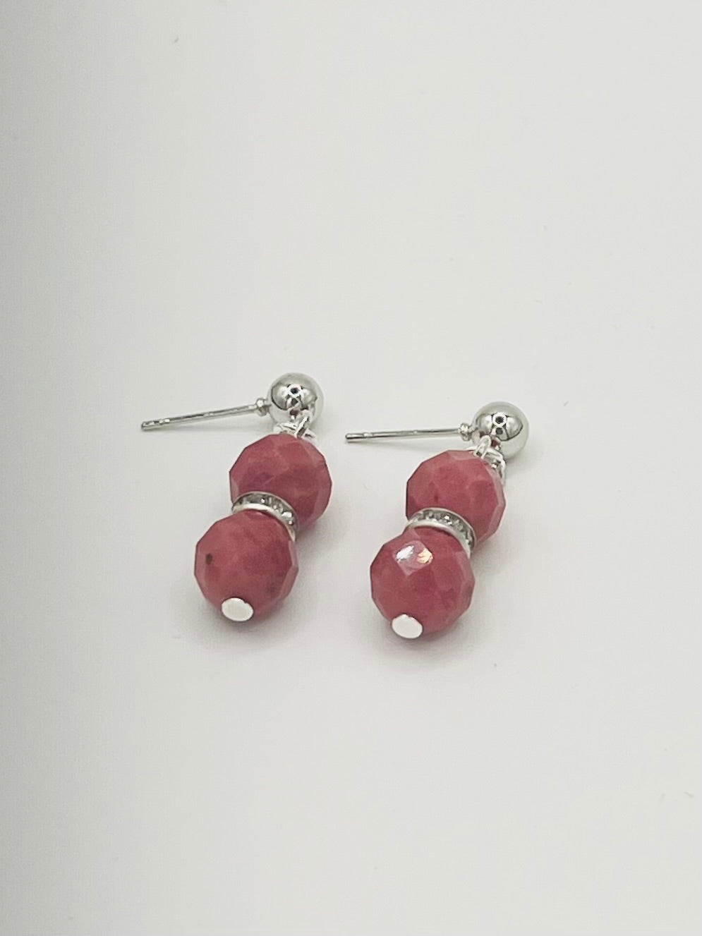 Rhodonite Gemstone Drop Earrings