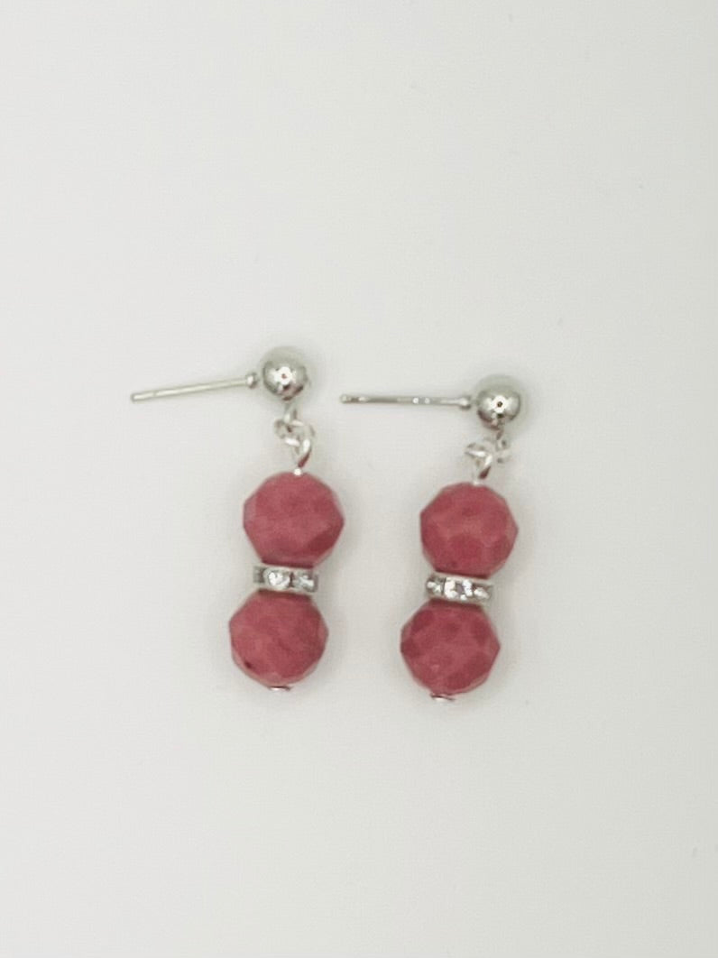 Rhodonite Gemstone Drop Earrings