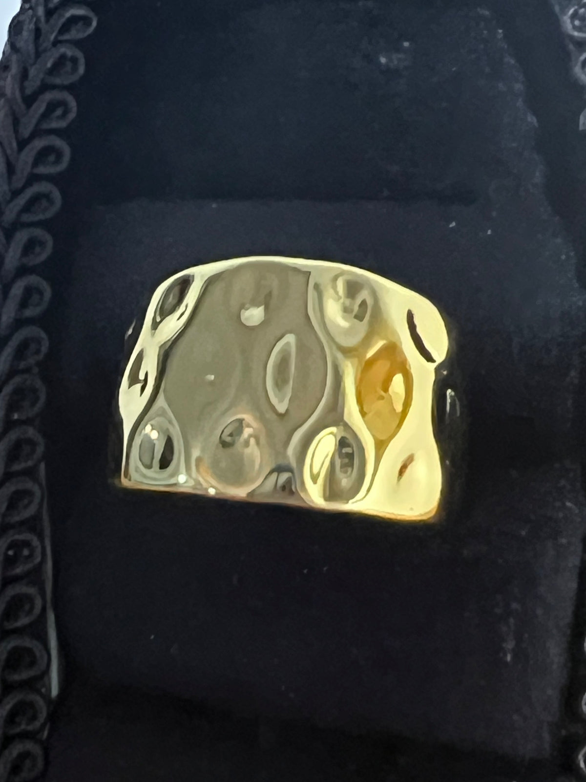 18K Gold-Filled Hammered Statement Ring - Golden Harvest Collection