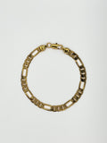 Gold Tone Stainless Steel Figaro Chain Bracelet