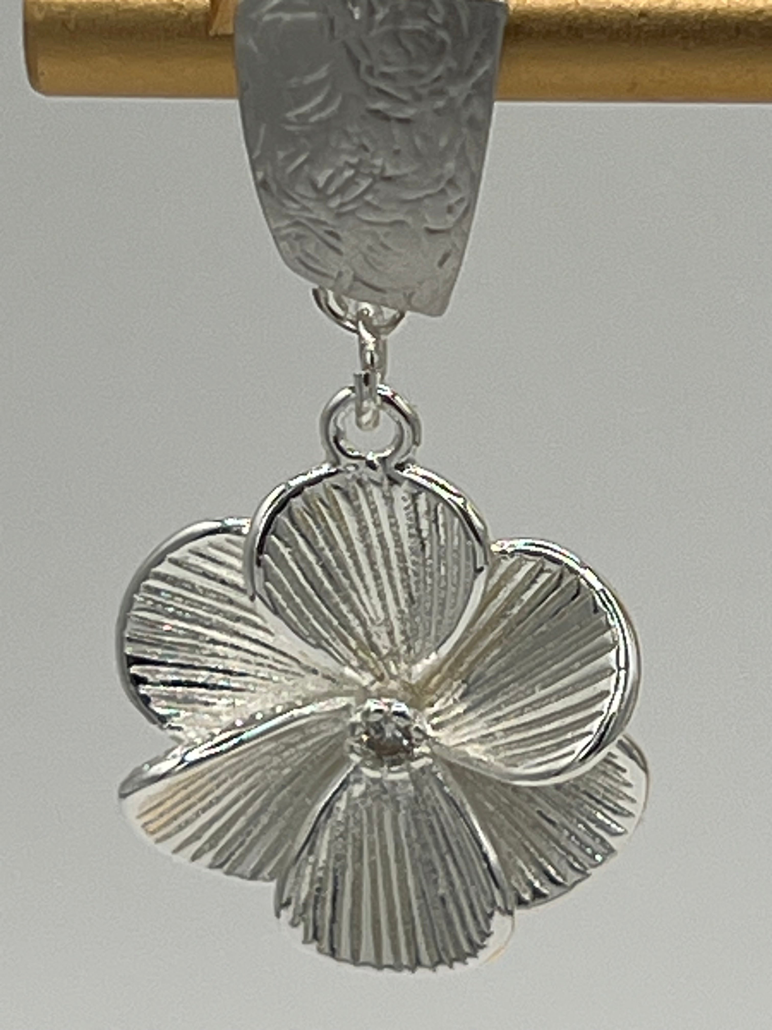 Sterling Silver Flower Drop Earrings – Elegant Floral Statement Earrings