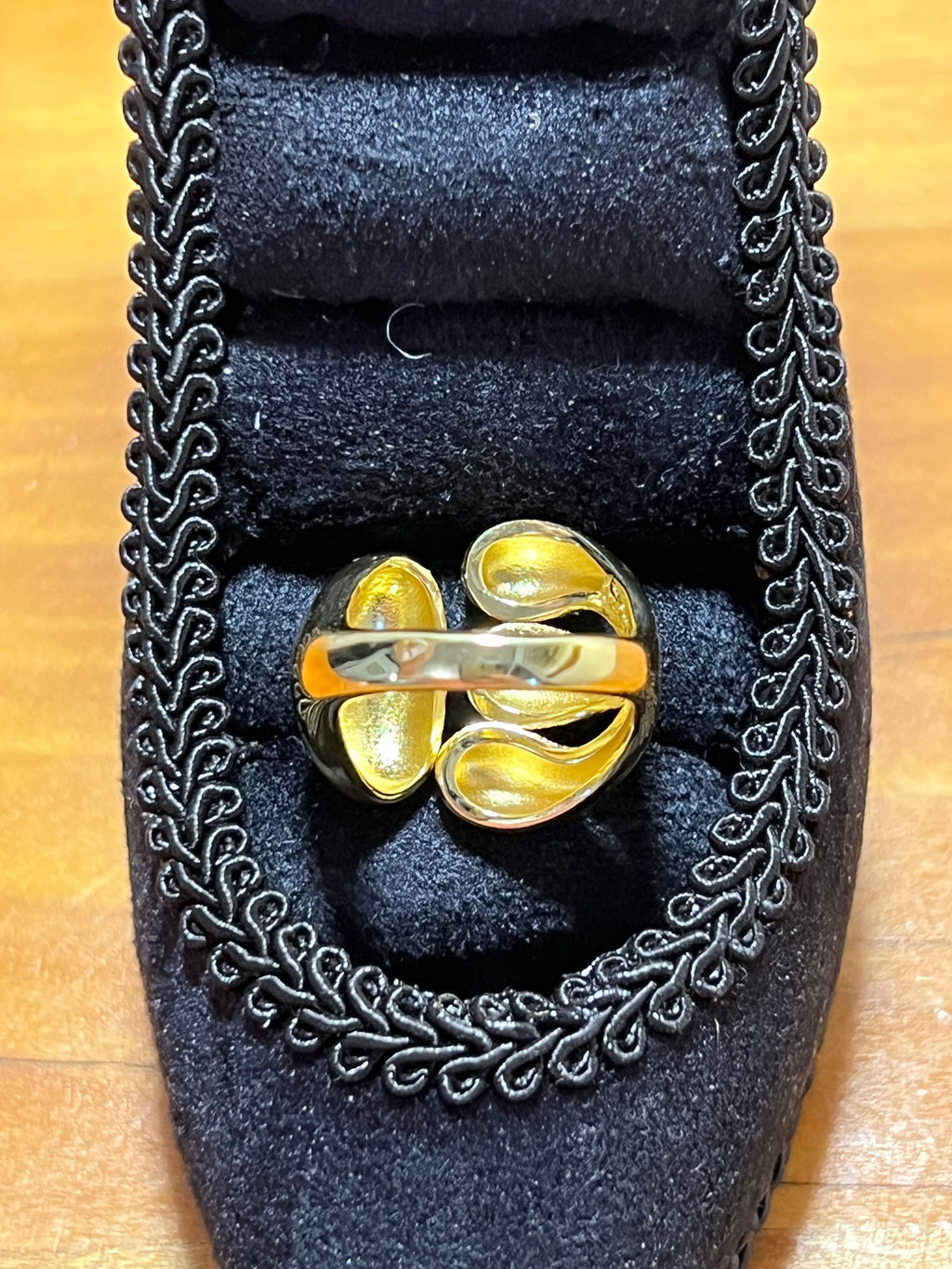 18K Gold-Filled Sculptural Pebble Ring - Golden Harvest Collection