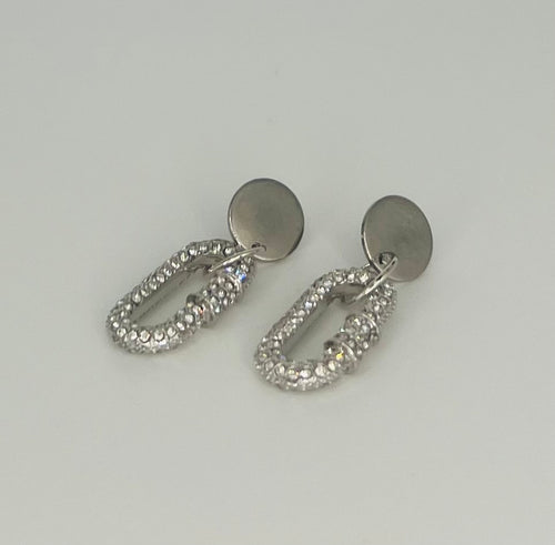 Carabiner Clasp Crystal Earrings