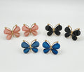 Gold Tone and Resin Butterfly Earrings - Multiple Colors