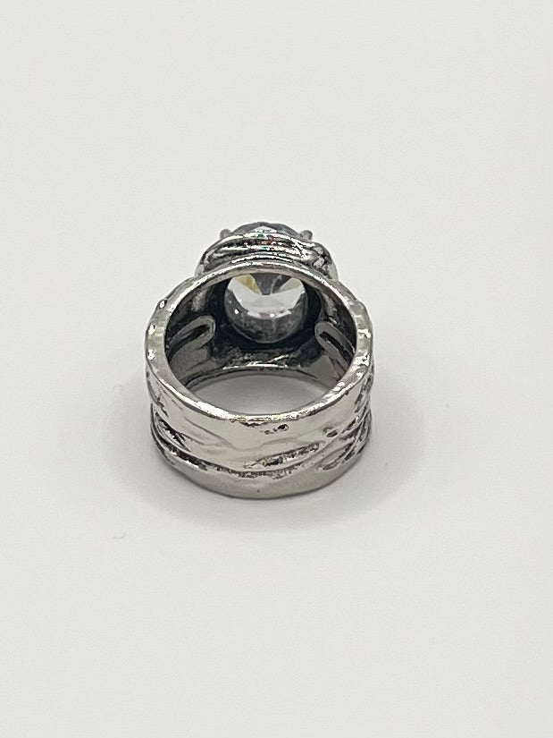 Sterling Silver Cubic Zirconia Statement Ring