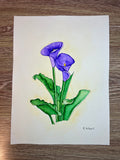Original Watercolor Painting – Purple Calla Lilies (9x12)