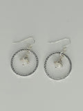 Silver Tone Hoops with Pearl Accents
