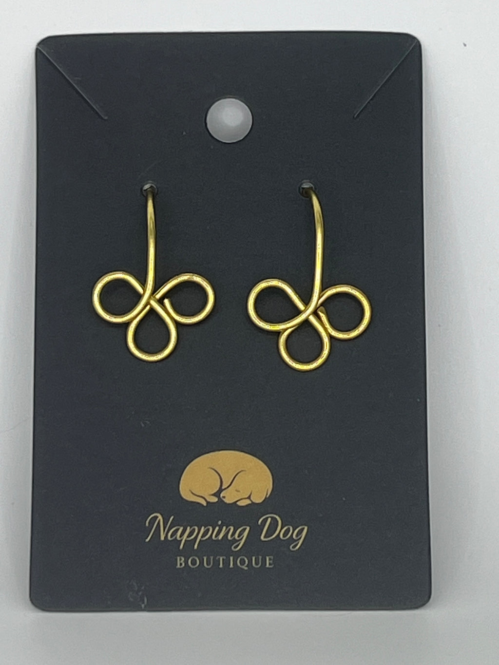 Gold Tone Twisted Wire Drop Earrings