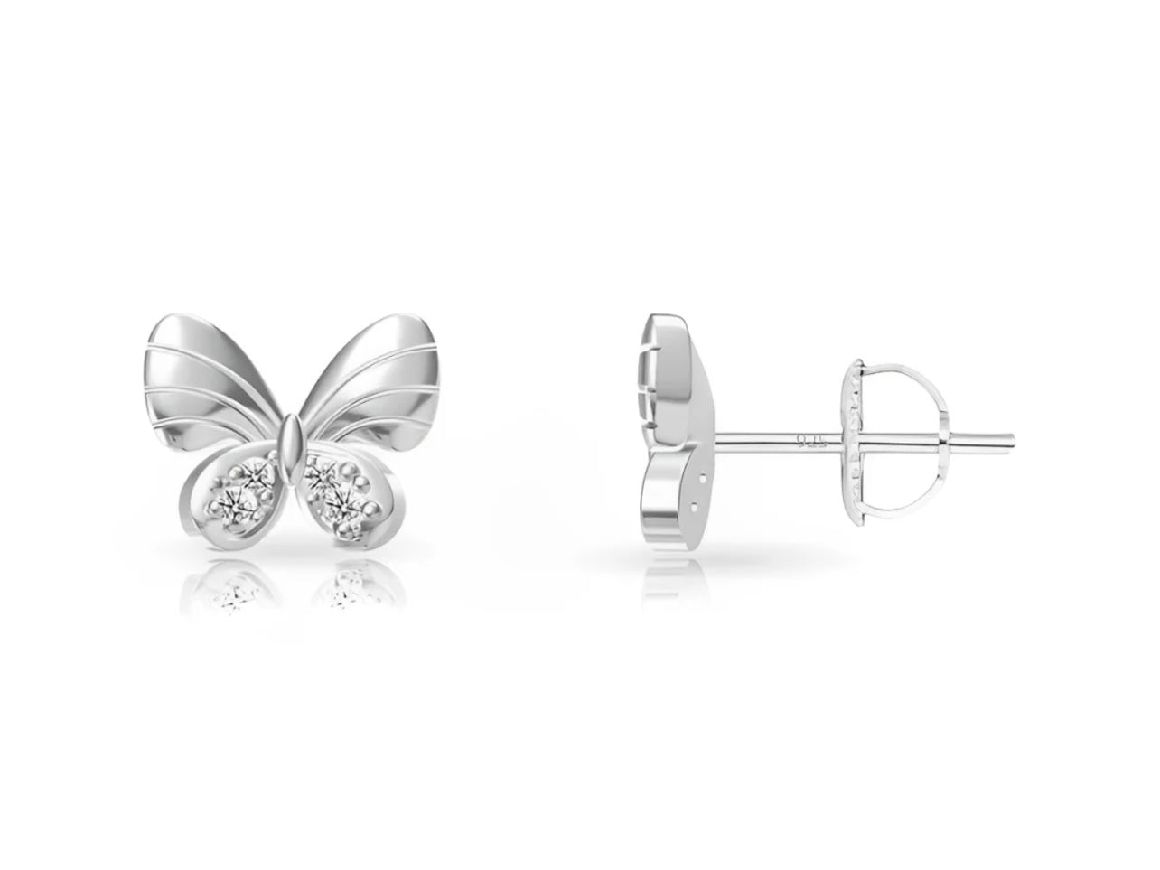 Sterling Silver Post Butterfly Earrings